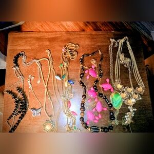 Lot of 10 Pieces Costume Jewelry Necklaces Different Shapes and Sizes Vintage